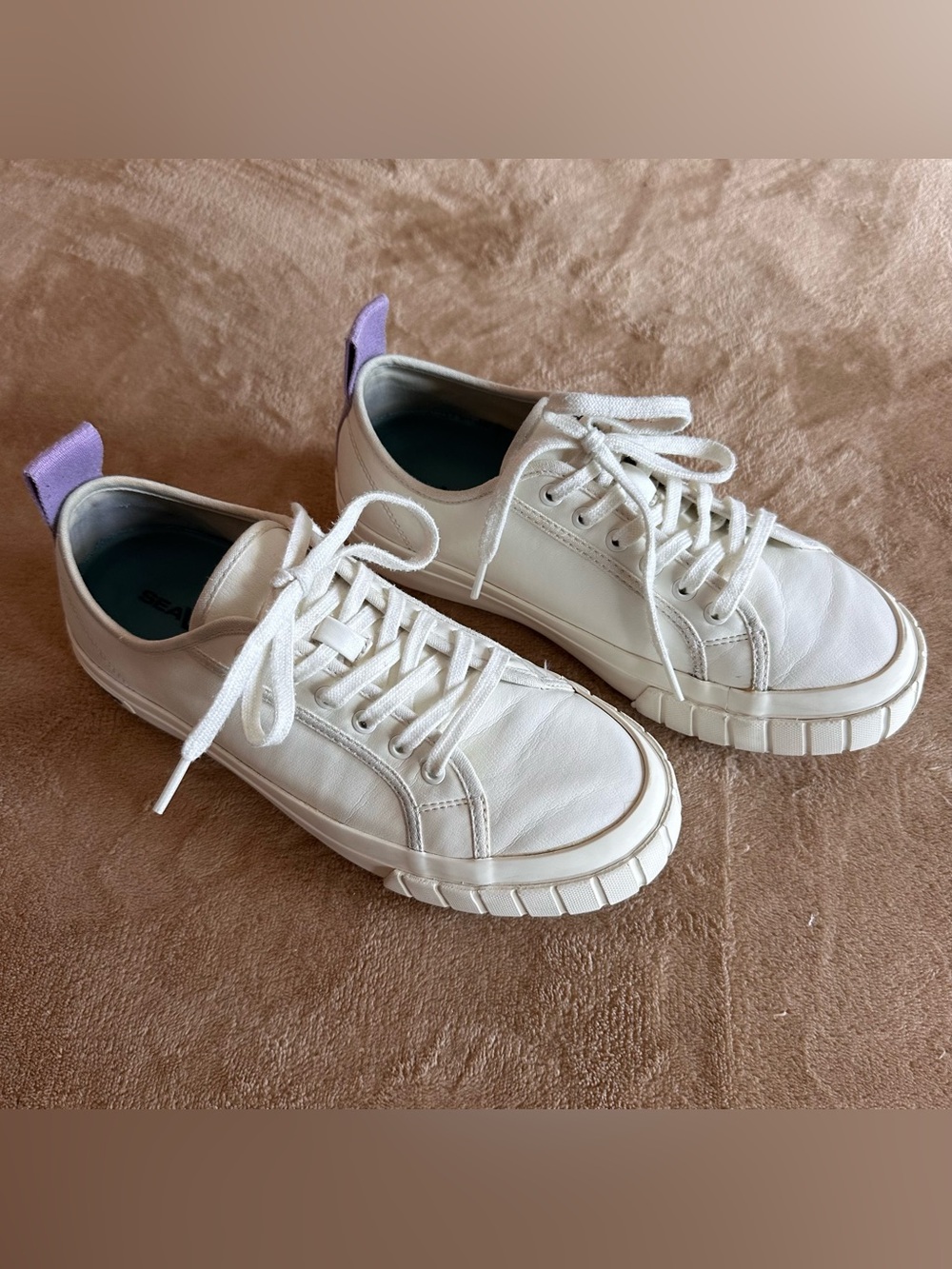 SeaVees Women's Melrose Lug Platform Sneaker Bleach Orchid White Purple Size 8.5